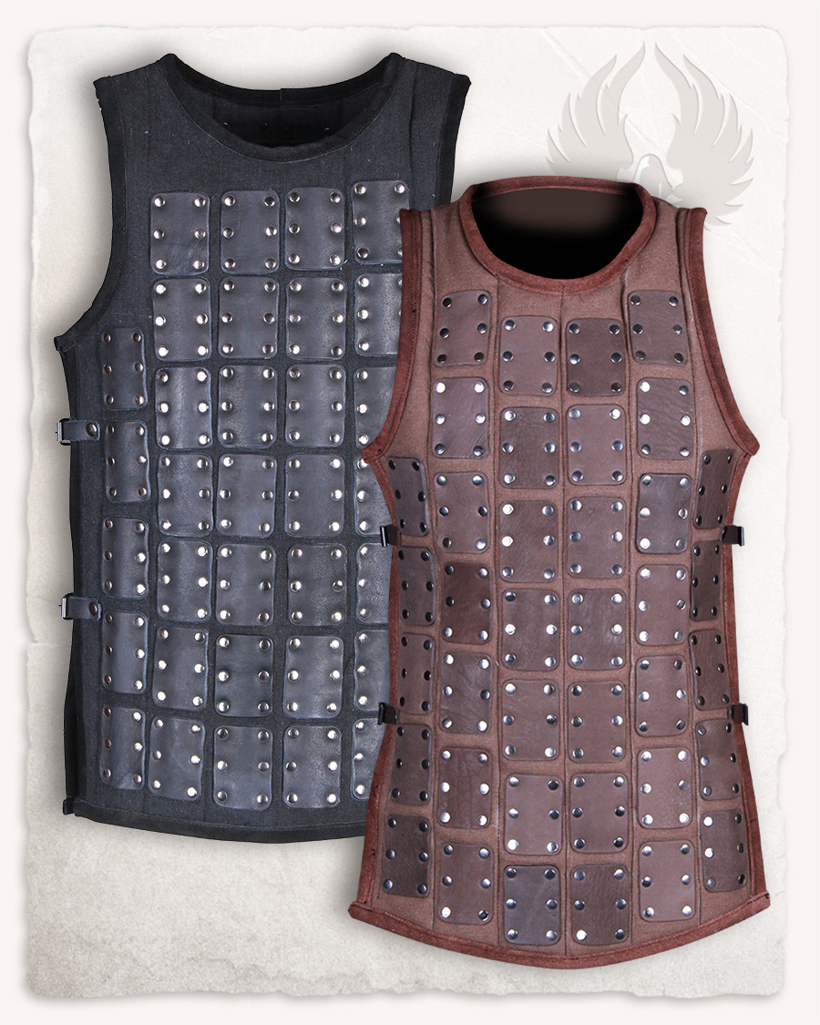 Brigandine medieval Lucas com placas rebitadas