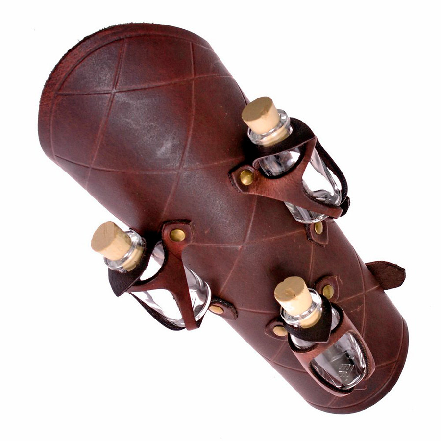 1 Pulseira de couro com 3 potes de poção mágica