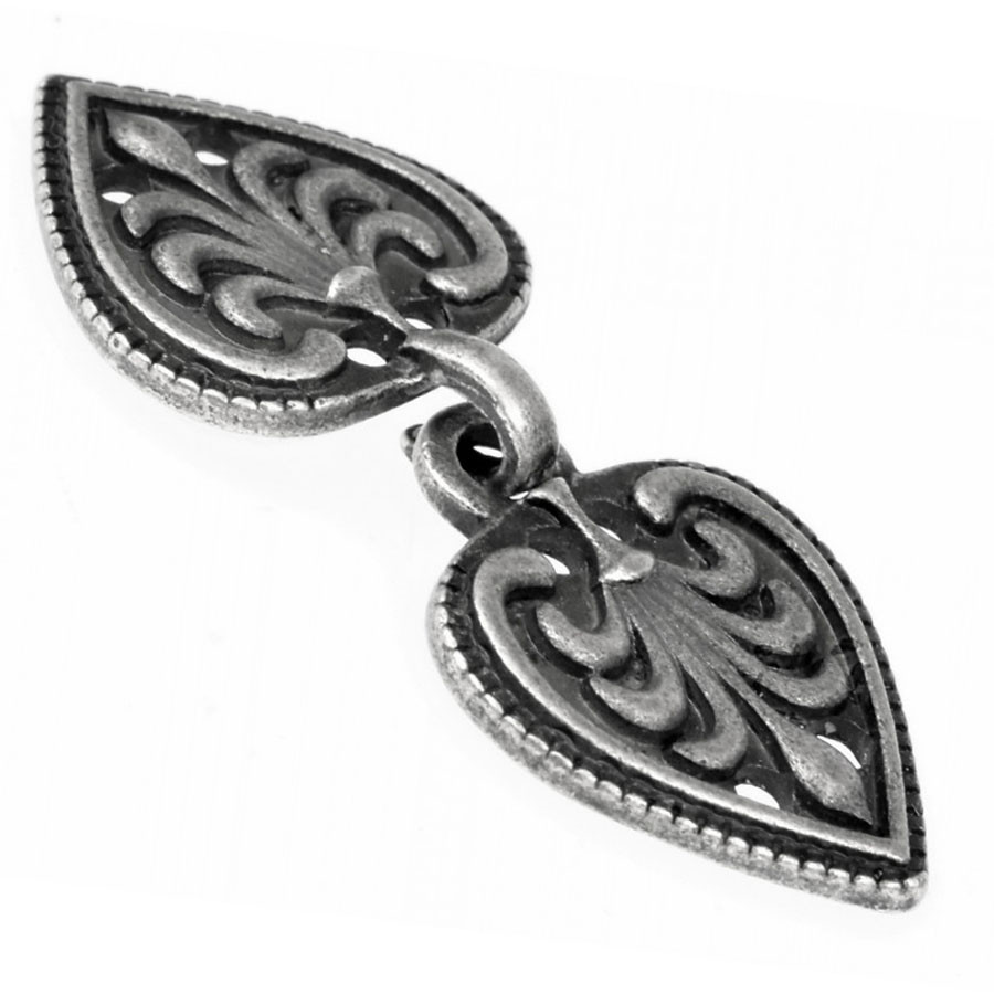 Fecho coração-fleur de lis Vestido ou capa medieval e renascentista