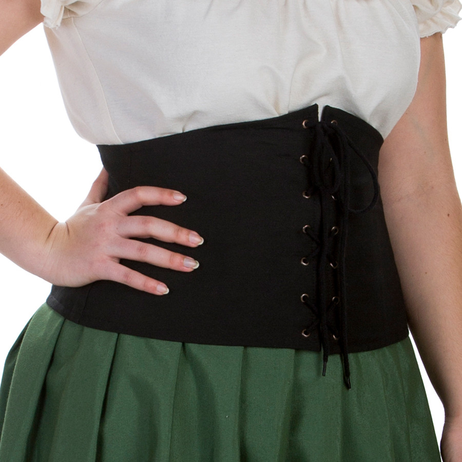 Espartilho alto medieval em preto