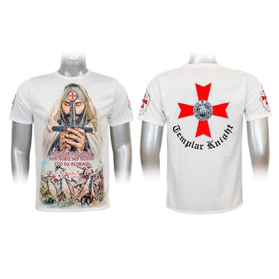 Camiseta sublimação branca Cavaleiros Templários