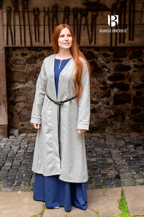 Brial Medieval Aslaug cinza em lã