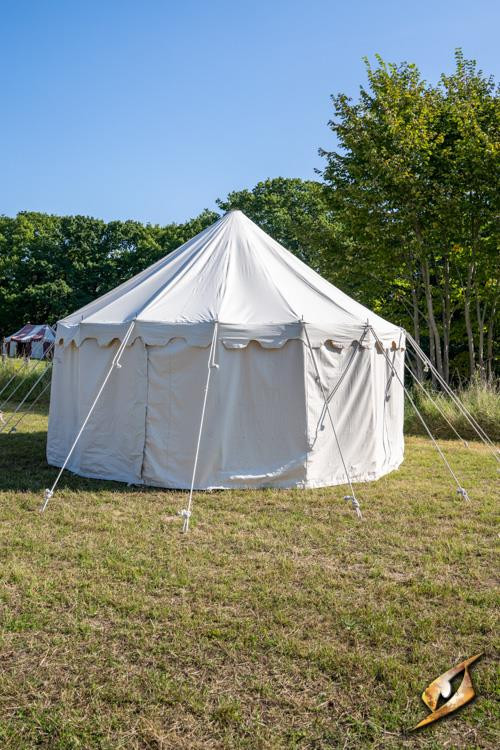 Pavilhão medieval tenda cor branco natural, Ø 5 mts.