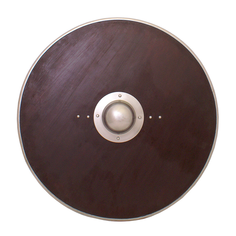 Escudo funcional redondo de madeira, 77 cm.