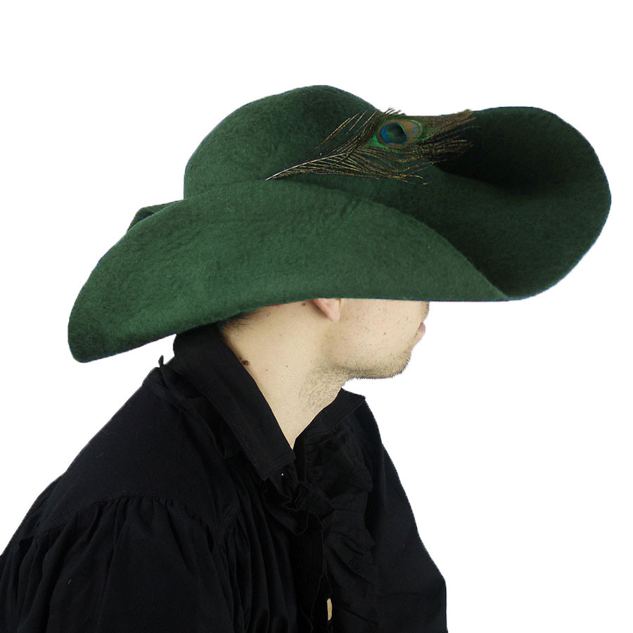 Chapéu de feltro de lã verde modelo Pieter