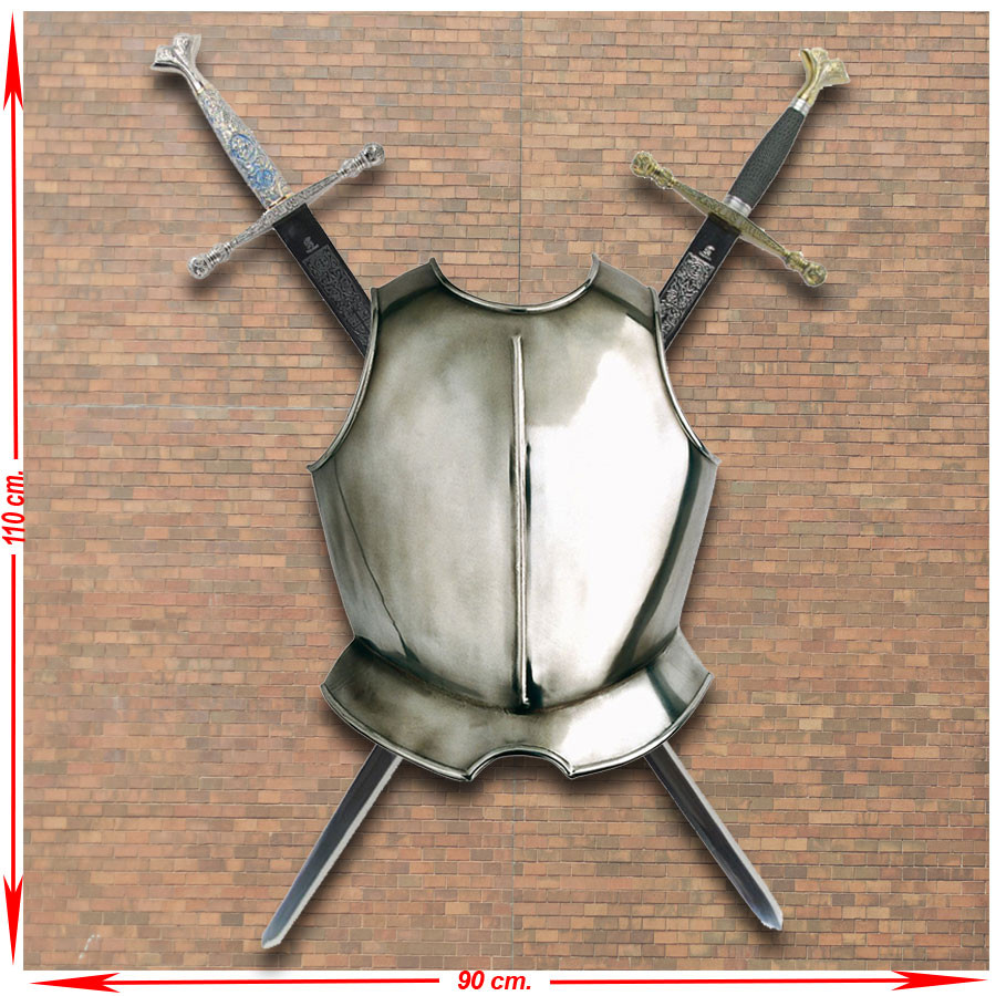 Panóplia de Carlos V da Alemanha com peitoral e espadas em diferentes acabamentos