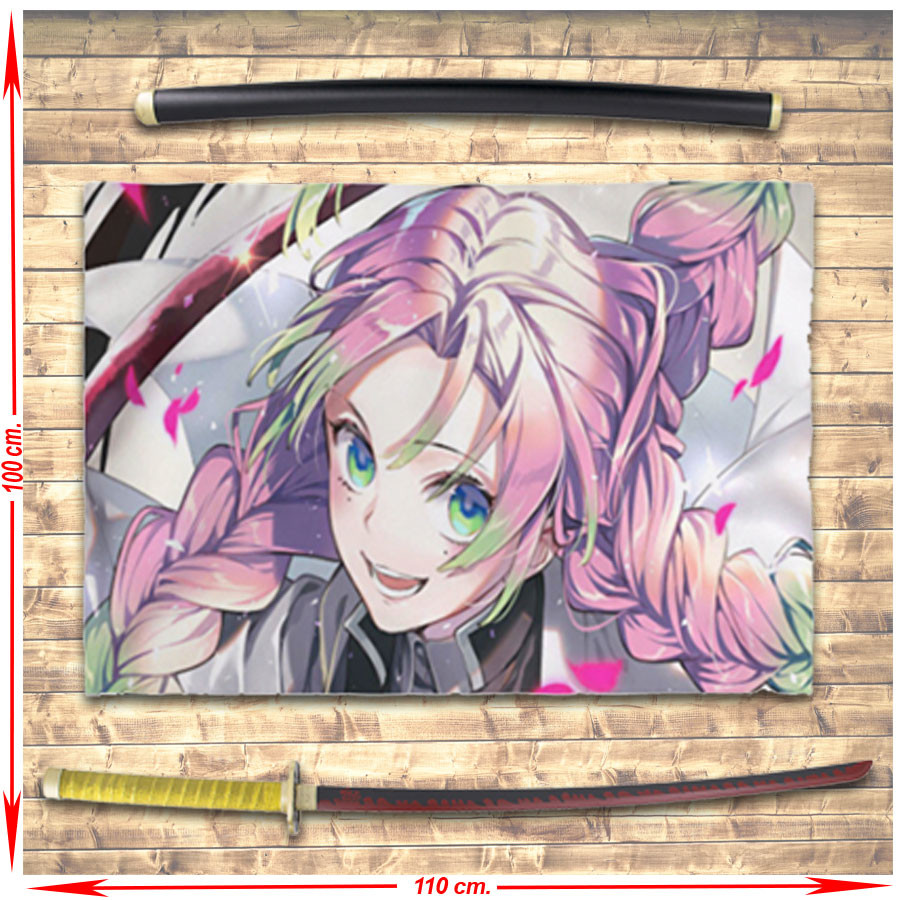 Estandarte Demon Slayer Mitsuri Kanroji + Pacote Katana