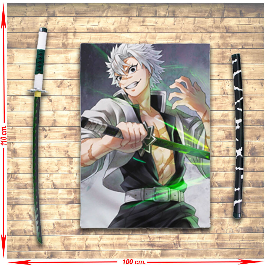 Banner Demon Slayer Shinazugawa Sanemi + Pacote Katana