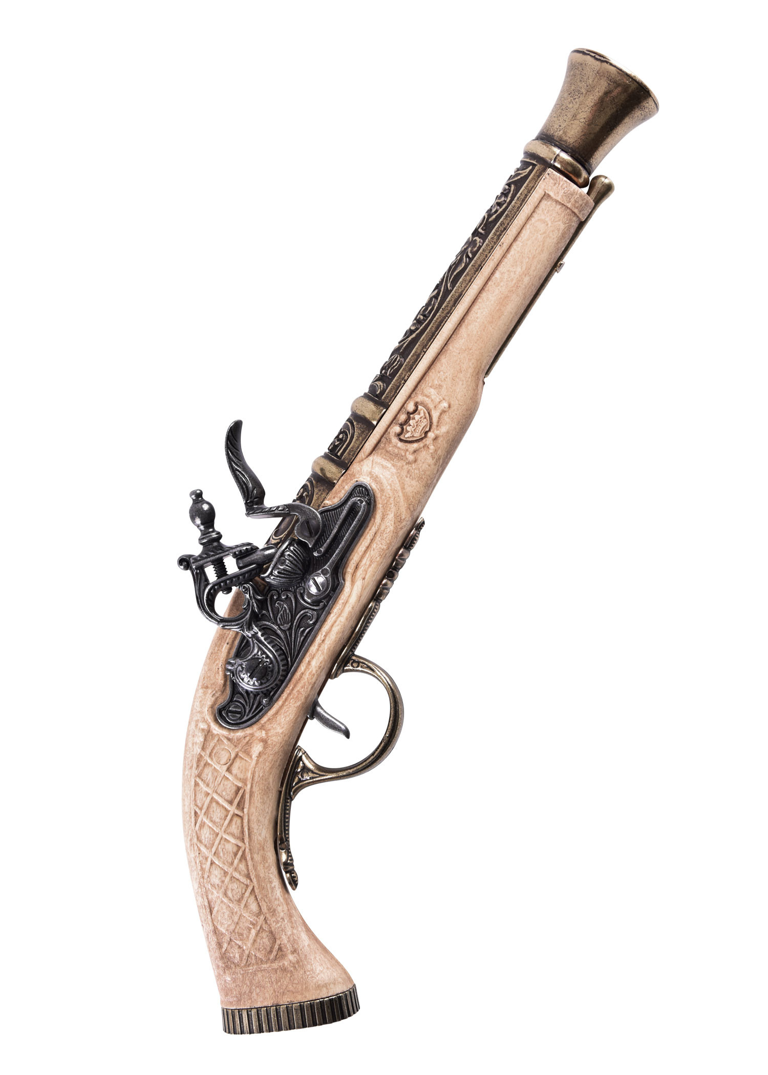 Pistola de duelo Espingole, acabamento em marfim, séc.