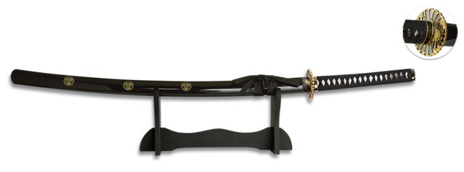 Setembro bainha katana de madeira e expositor