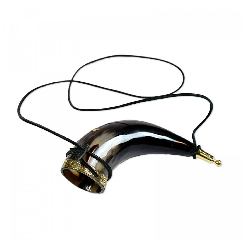 Chifre de Thor viking com pulseira de couro