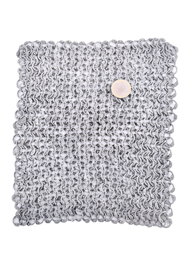 Cota de malha de alumínio 20 x 20 cm, argolas orladas