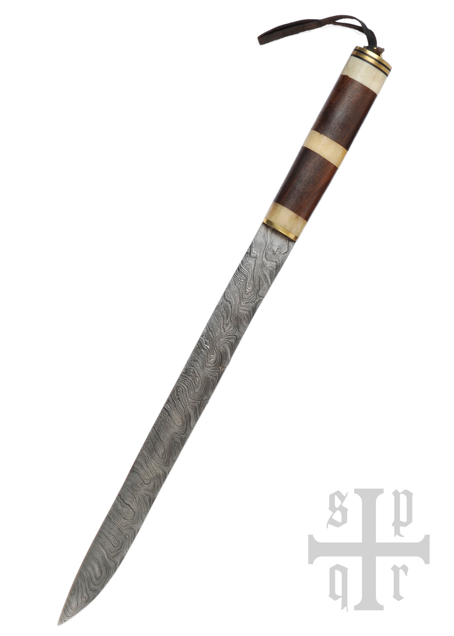 Faca longa viking tipo Seax, aço Damasco