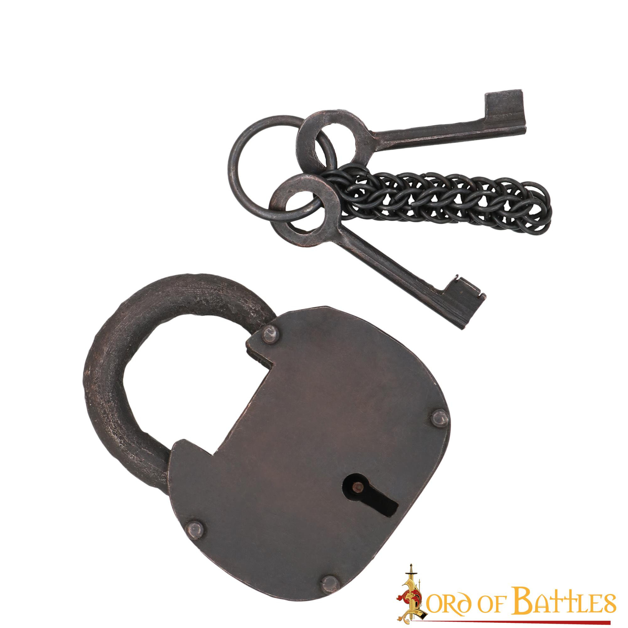 Cadeado de baú de pirata forjado à mão