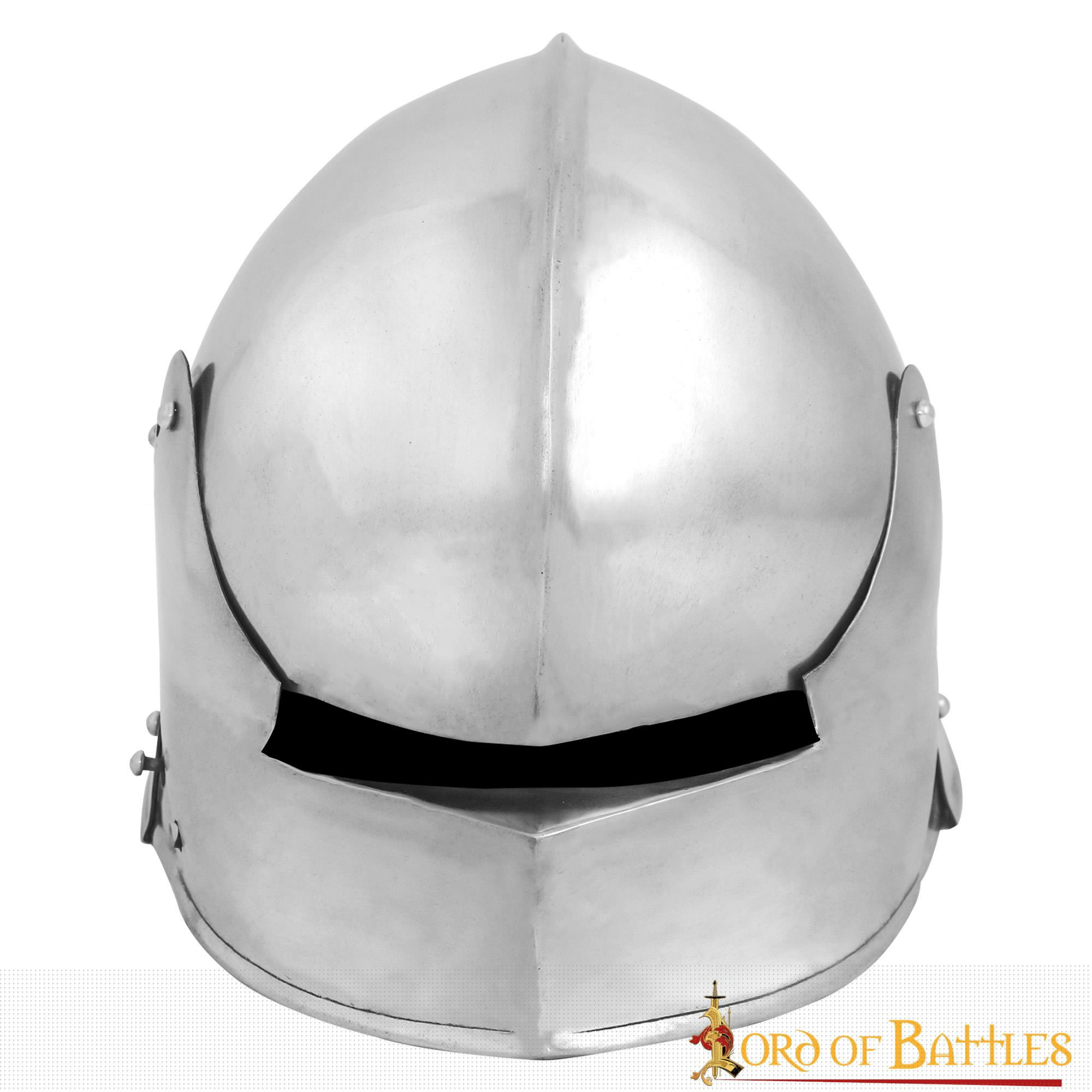Capacete alemão Sallet medieval, com forro acolchoado