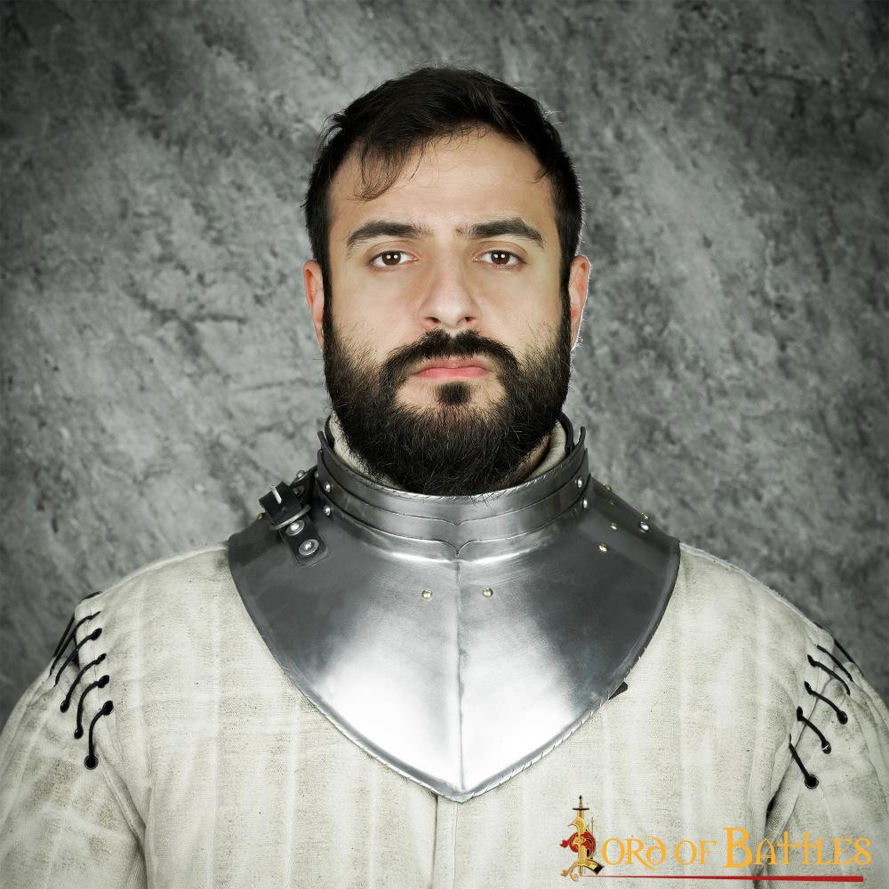 Gorjal medieval Baixa Idade, aço macio