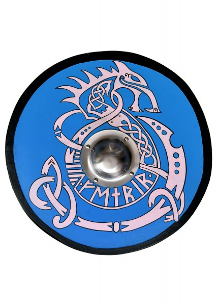 Escudo Viking pintado à mão com Fenrir, 61 cm. QUALQUER