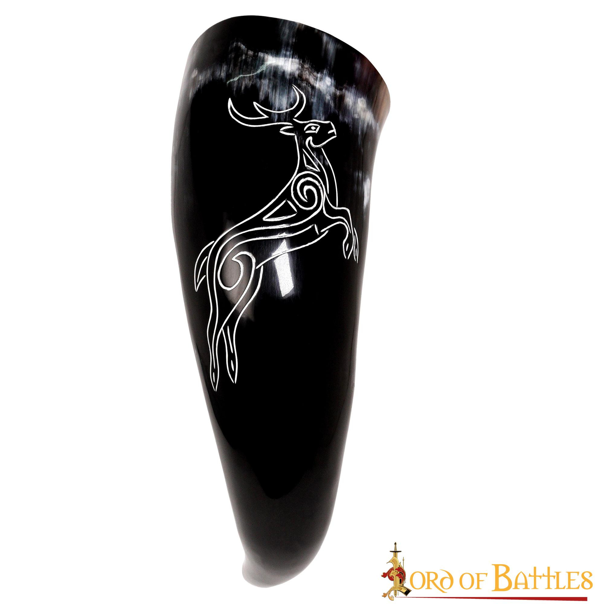 Corça de chifre viking em chifre de boi (400-500 ml.)