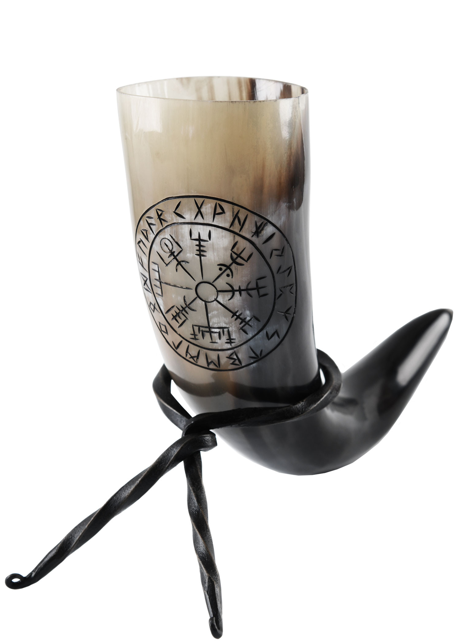 Trompa celta Vegvísir com suporte (200-300 ml.)