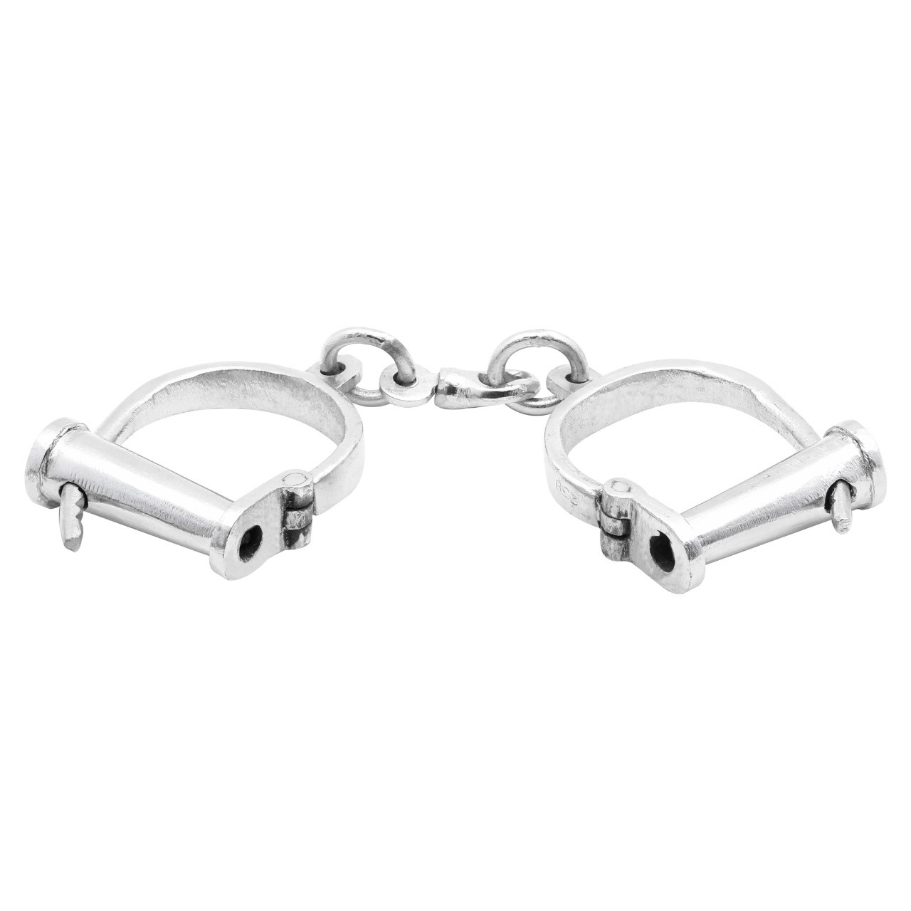 Algemas medievais em aço cromado com chave