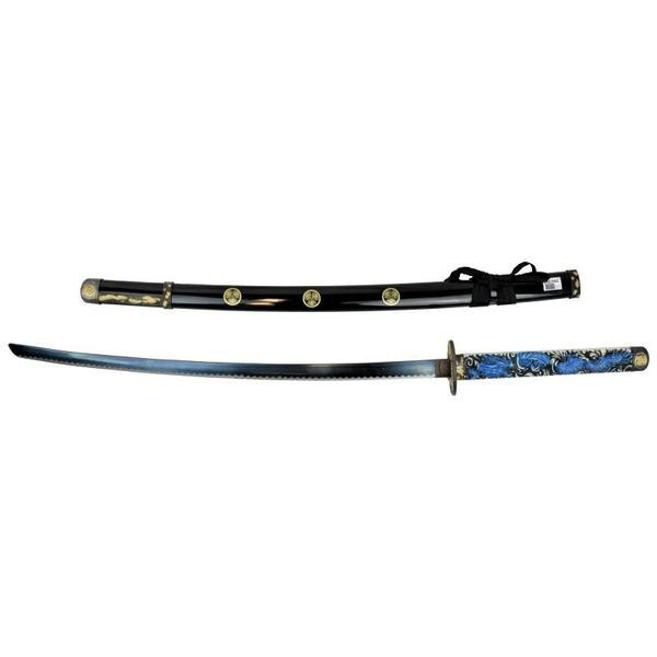 Katana decorativa o dragão azul (95 cm.)