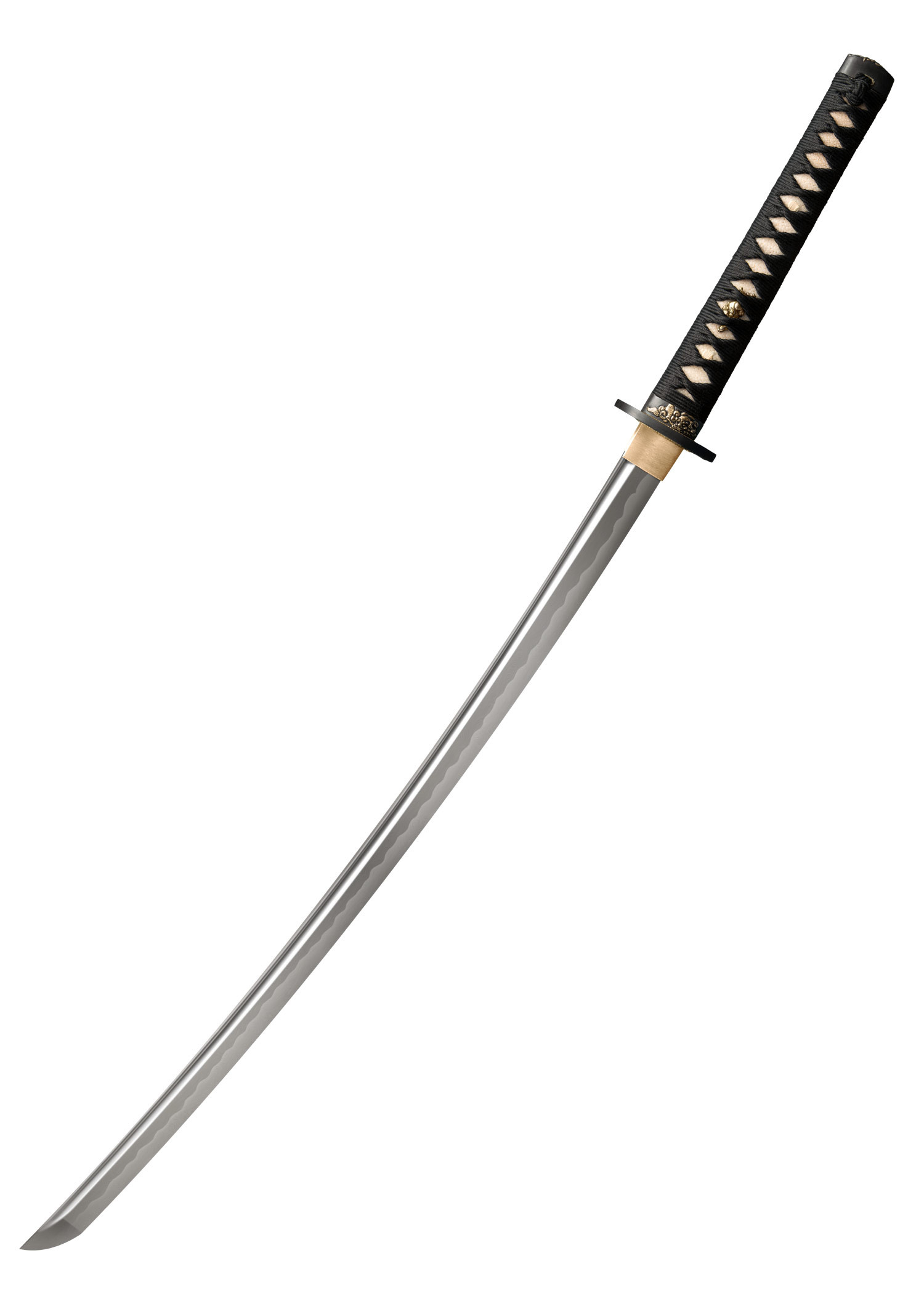 Katana Leão Dourado em Aço Damasco (104,8 cm.)