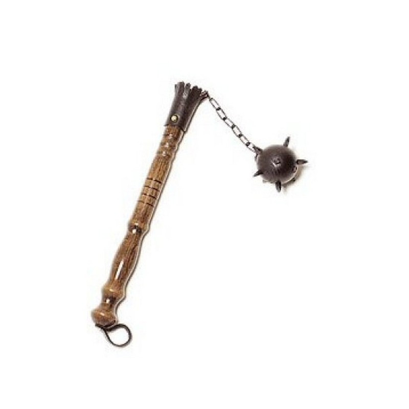 Maça medieval 1 cabeça, cor madeira (46 cm.)