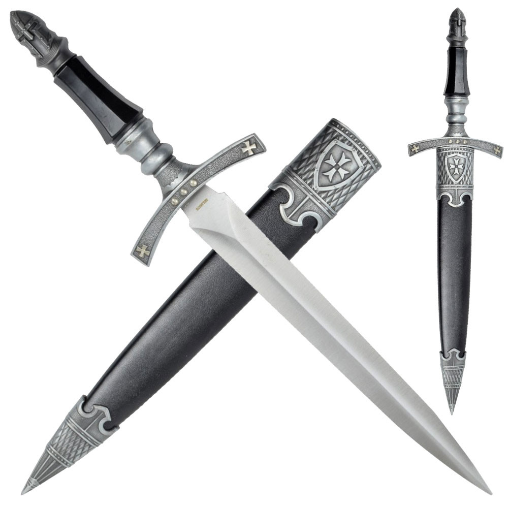 Punhal decorativo símbolos templários (42 cm.)