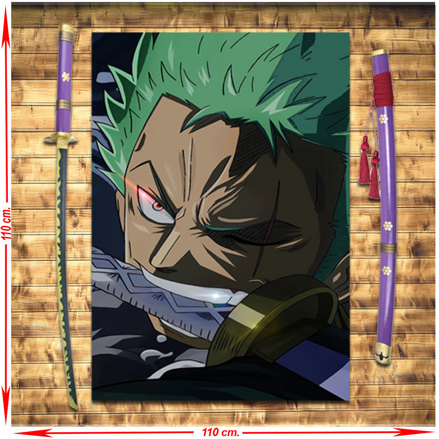 Lilac Katana Pack Zoro Roronoa Enma + Banner, One Piece