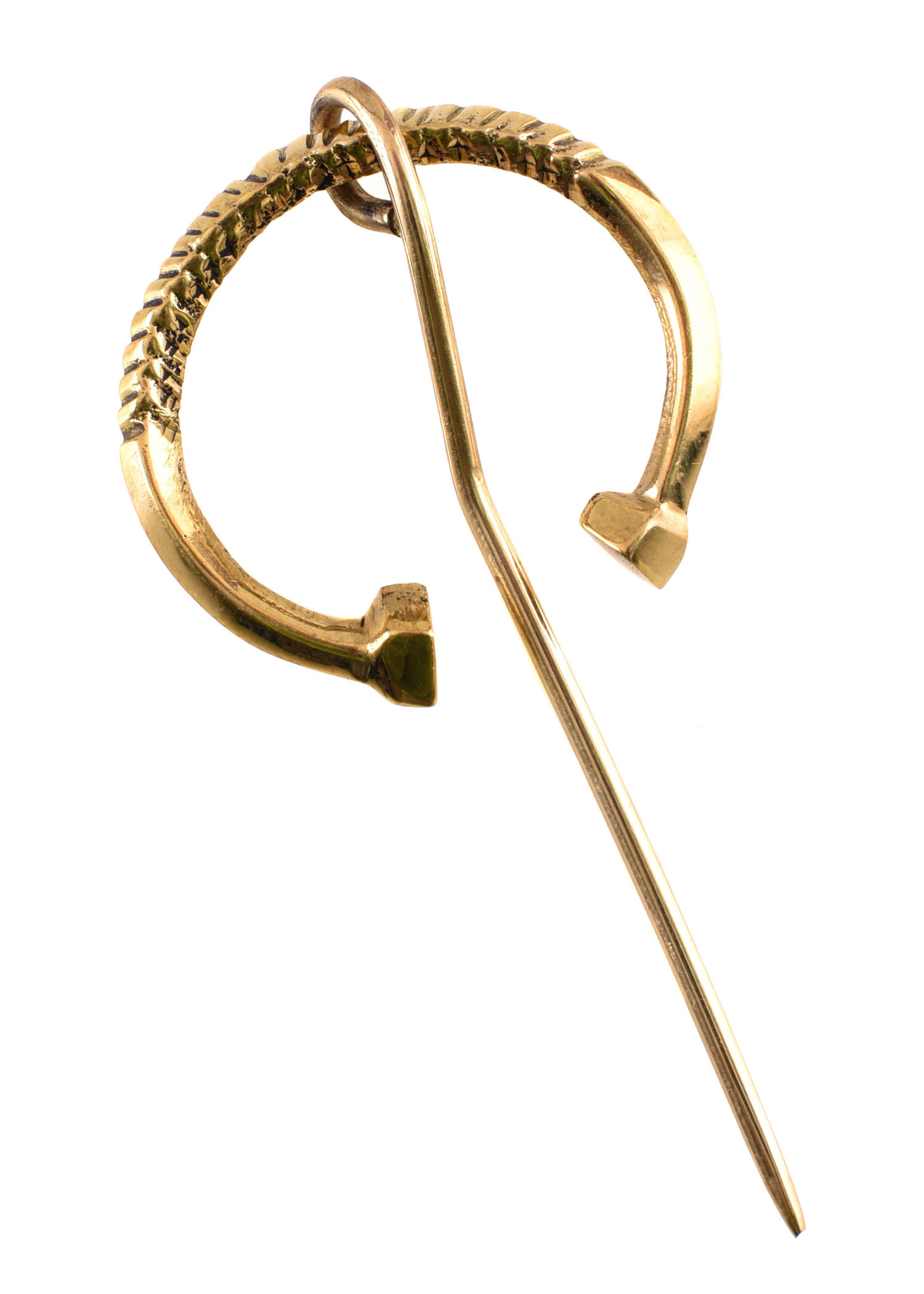 Pequeno broche de anel torcido, latão (4 cm.)