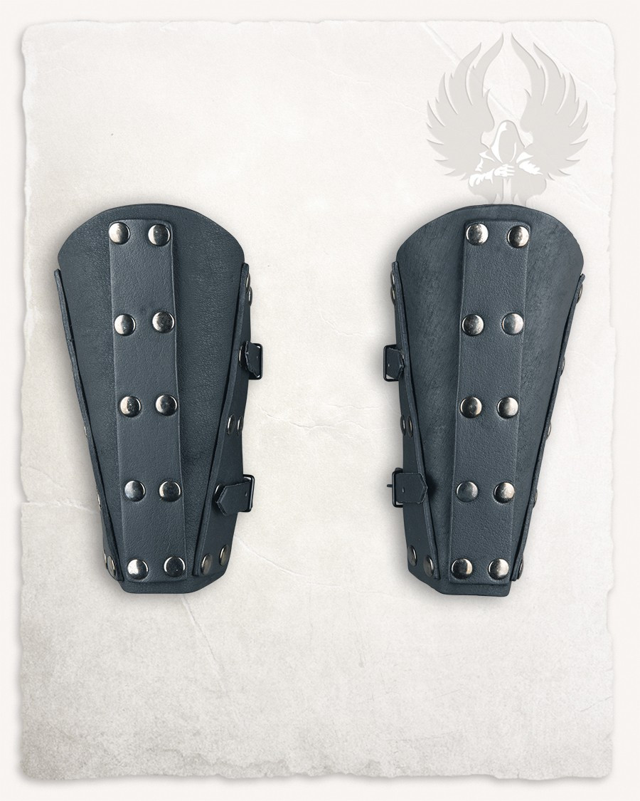 Braçadeiras Medievais Erend em couro - preto