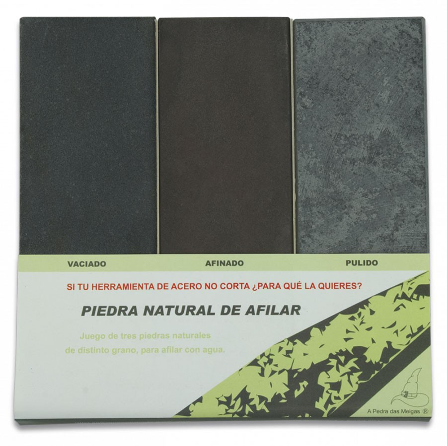 Conjunto de 3 pedras naturais para afiar