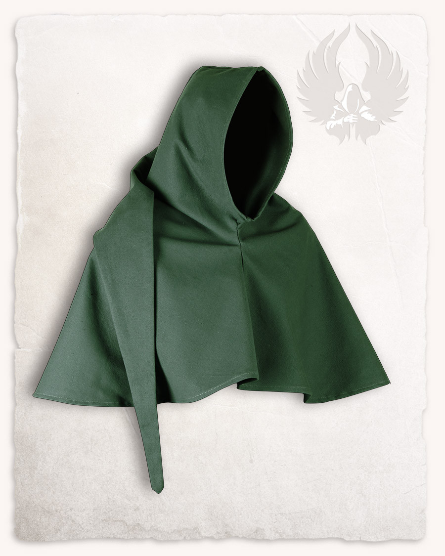 Gugel medieval verde algodão modelo Benson