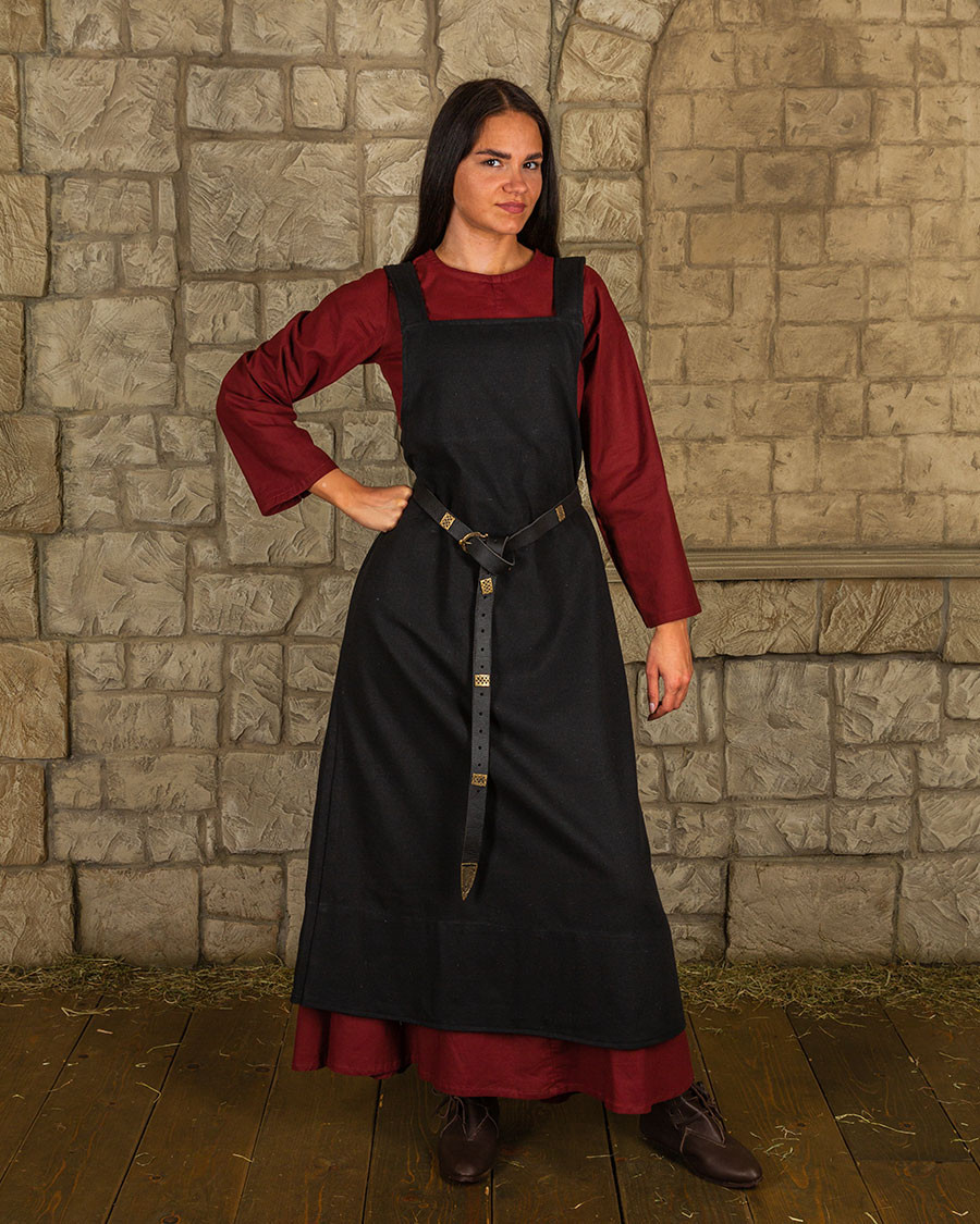 Vestido estilo avental modelo Lientje, cor preta