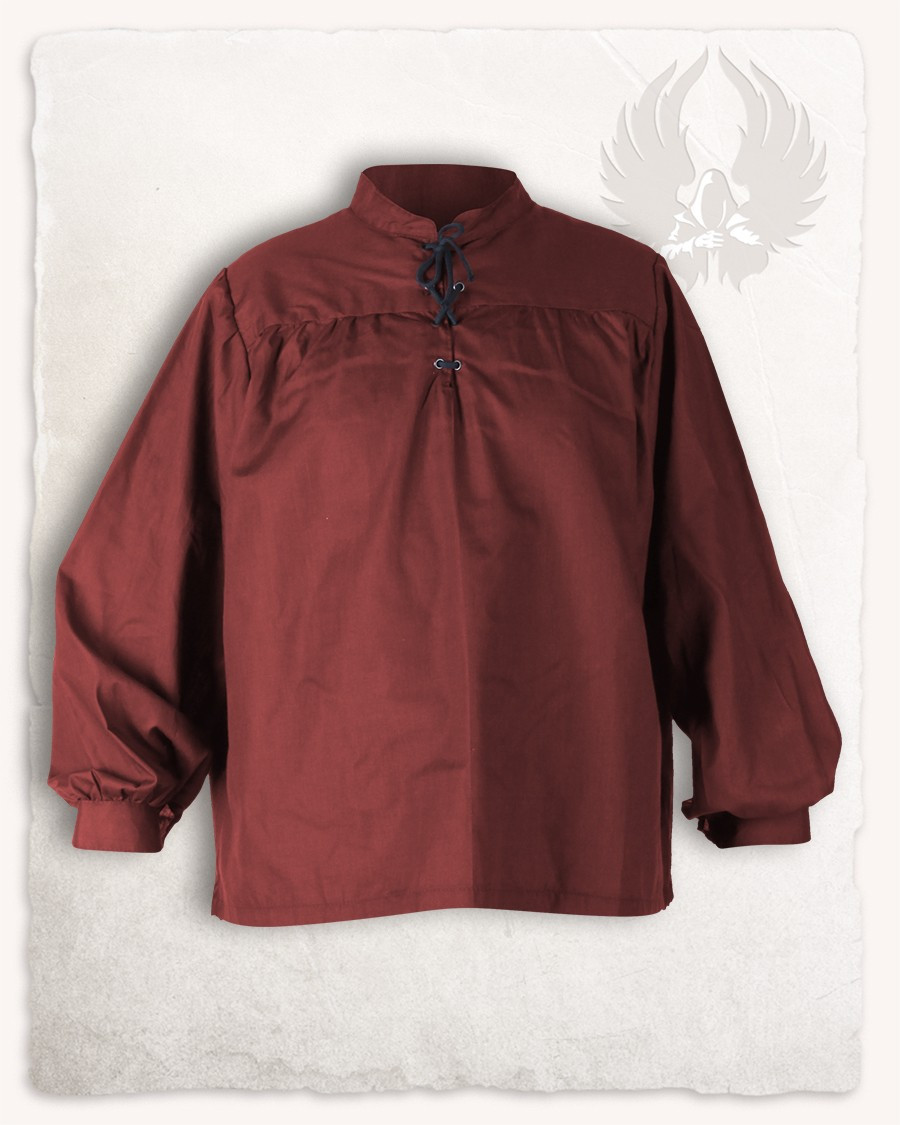 Camisa medieval Roland em Bordeaux, unissex