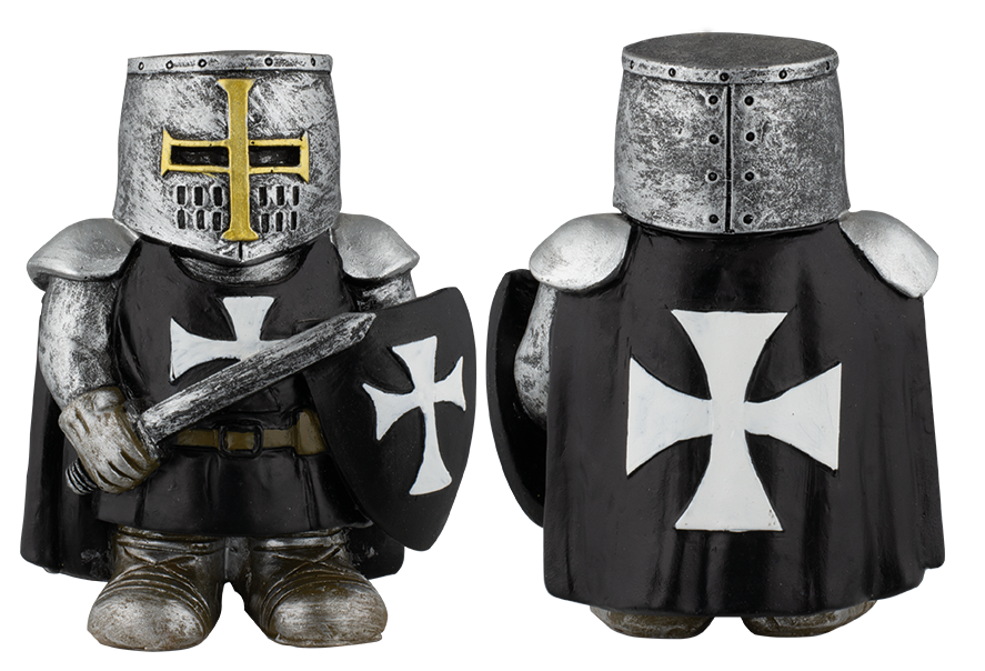 Figura de resina do Cavaleiro Hospitalário com escudo e espada (10 cm.)