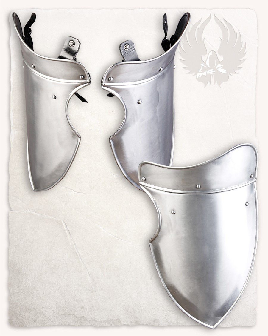 Guardas prisionais medievais modelos Galhad, aço polido