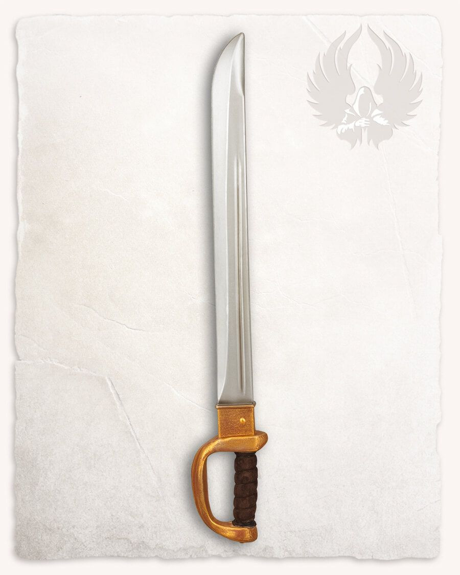 Sabre pirata LARP modelo Diego, acabamento dourado