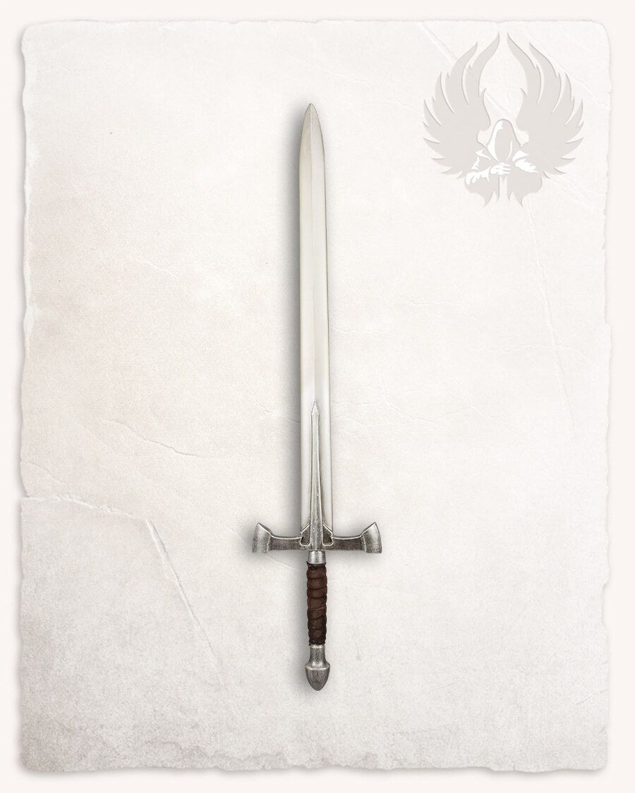 Espada bastarda LARP modelo Gareth, acabamento em aço
