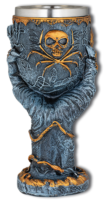 Modelo de mão de copo de resina fantasia, cinza - ouro