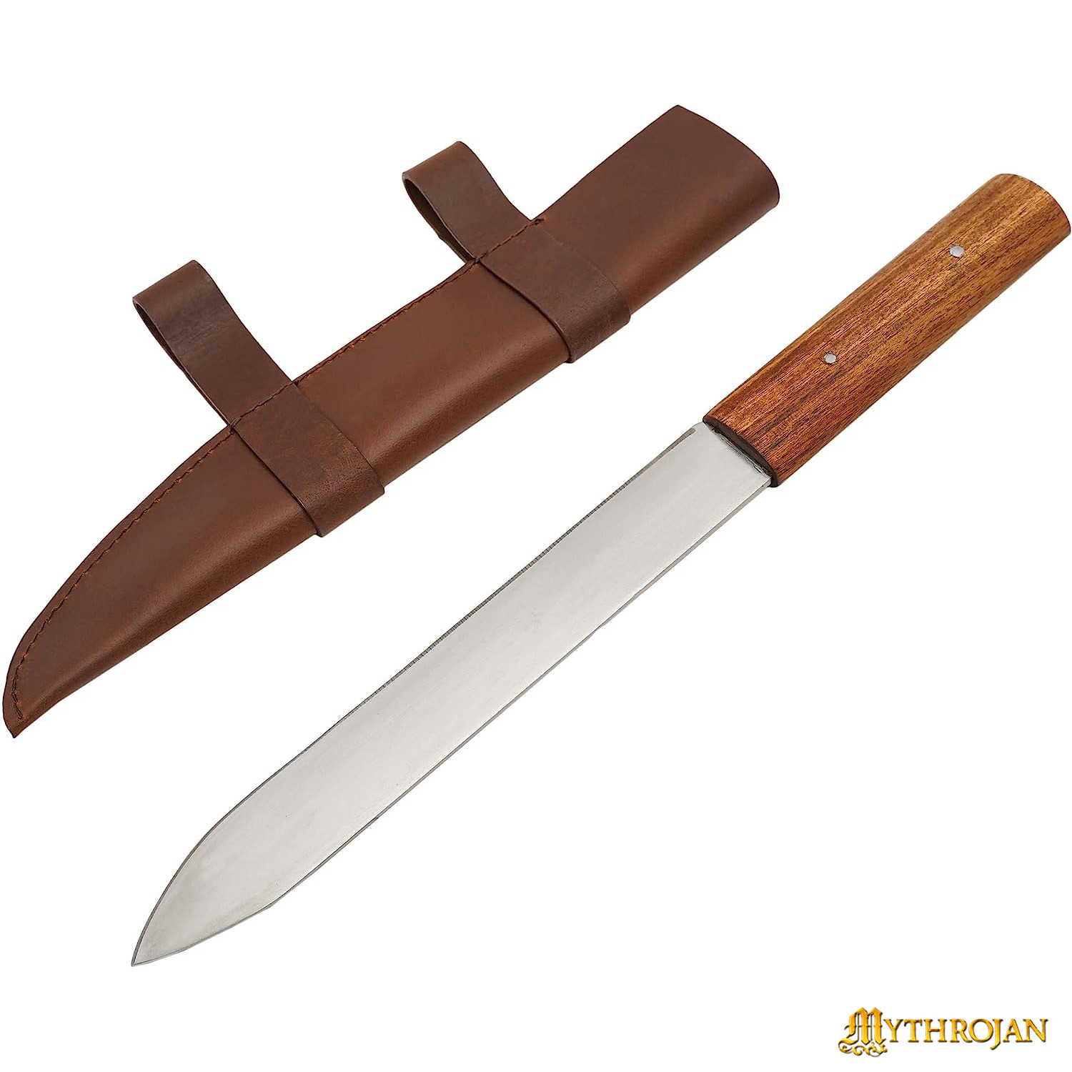 Faca nórdica Viking Seax com bainha marrom (45,7 cm.)
