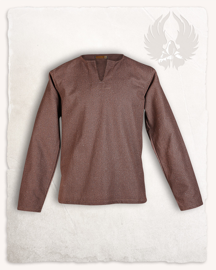 Camisa medieval fechada modelo Rurik, marrom