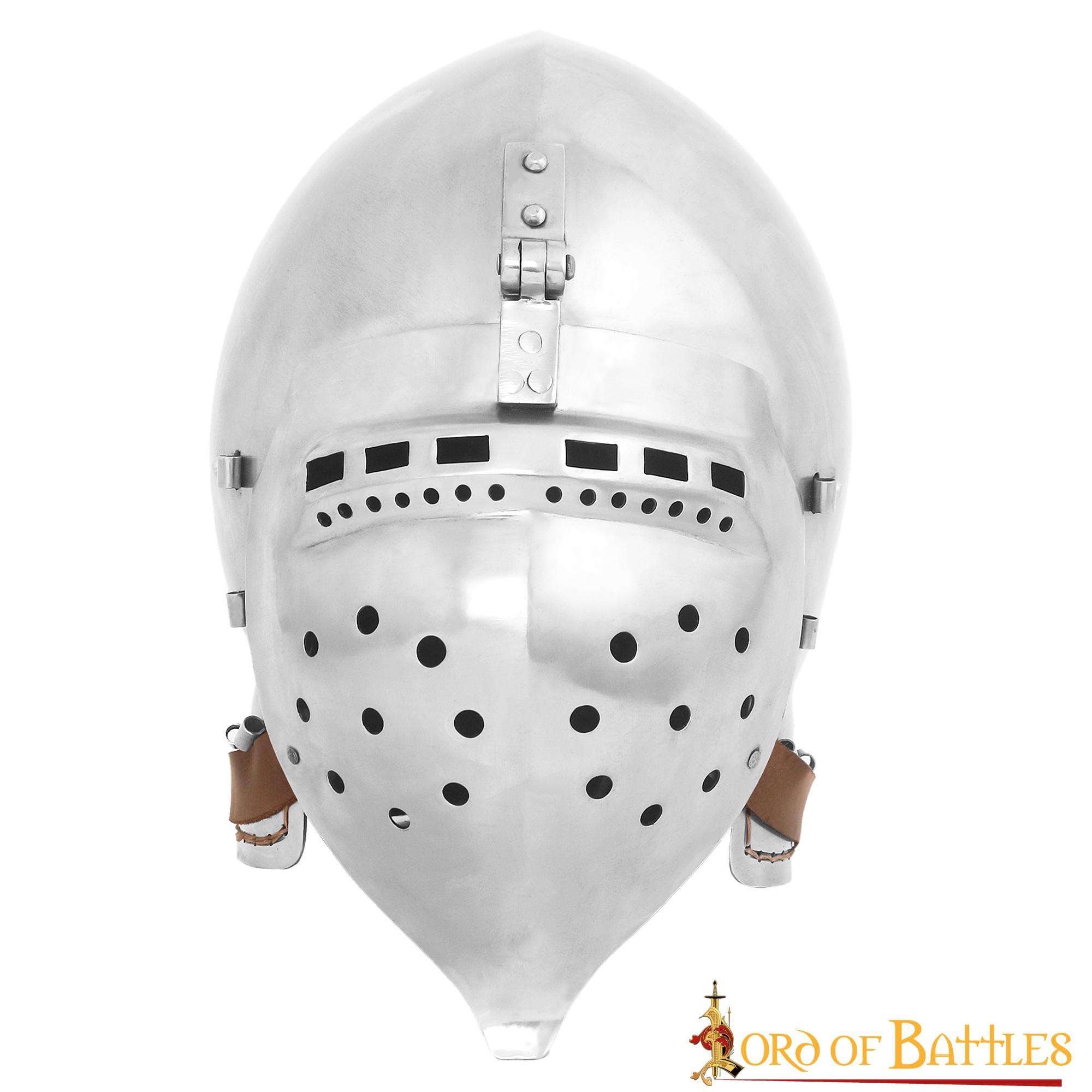 Basinette pronto para batalha com viseira, final da Idade Média