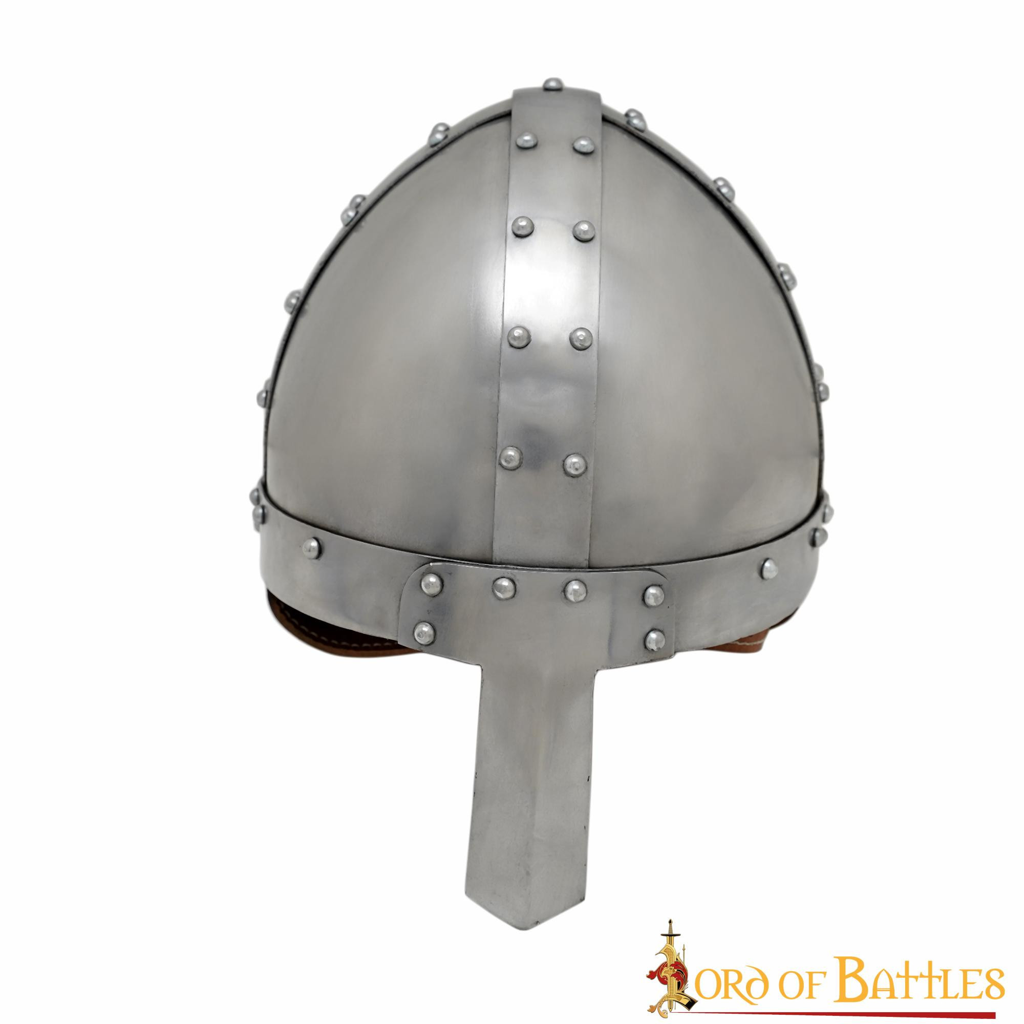 Capacete Viking com nariz Spanghelm, com forro de couro