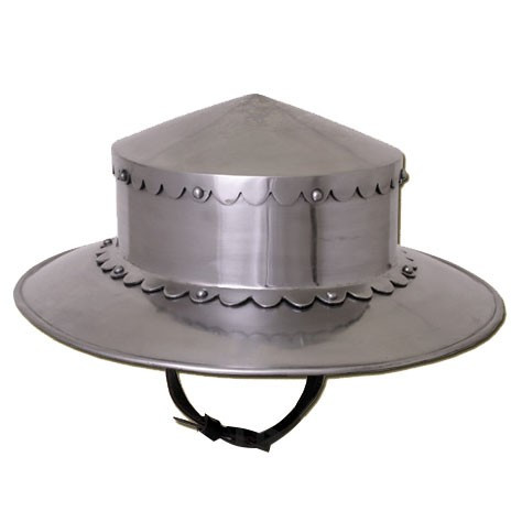 Capacete Kettle medieval, século XIV