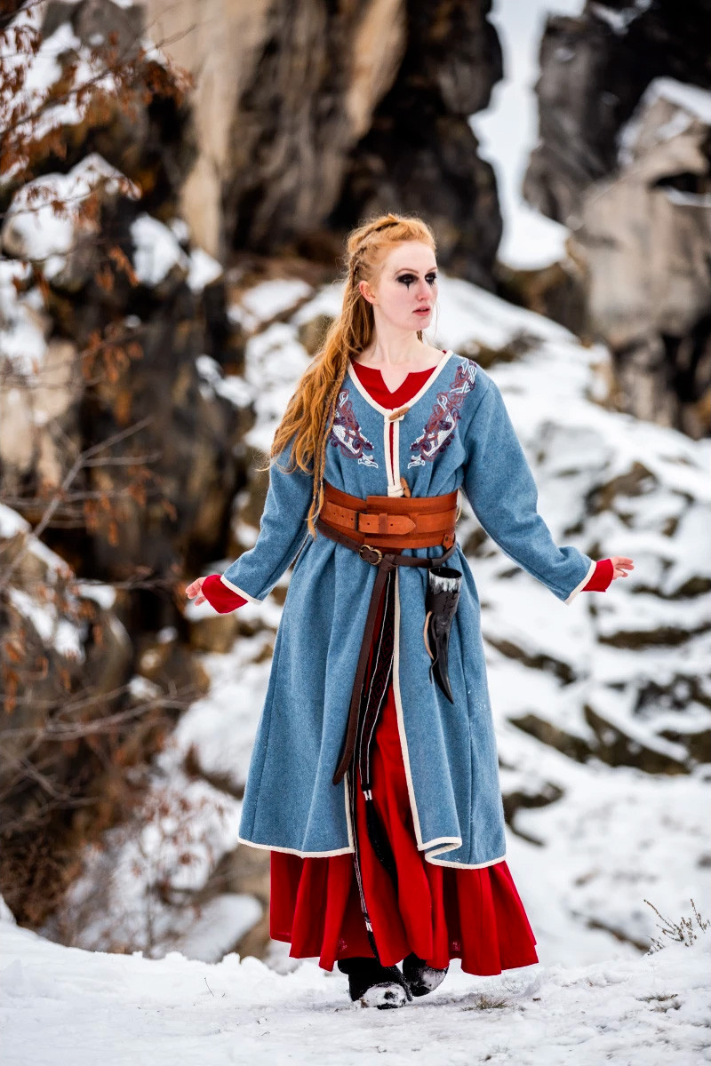 Casaco Viking para mulher modelo Birka Skadi, azul