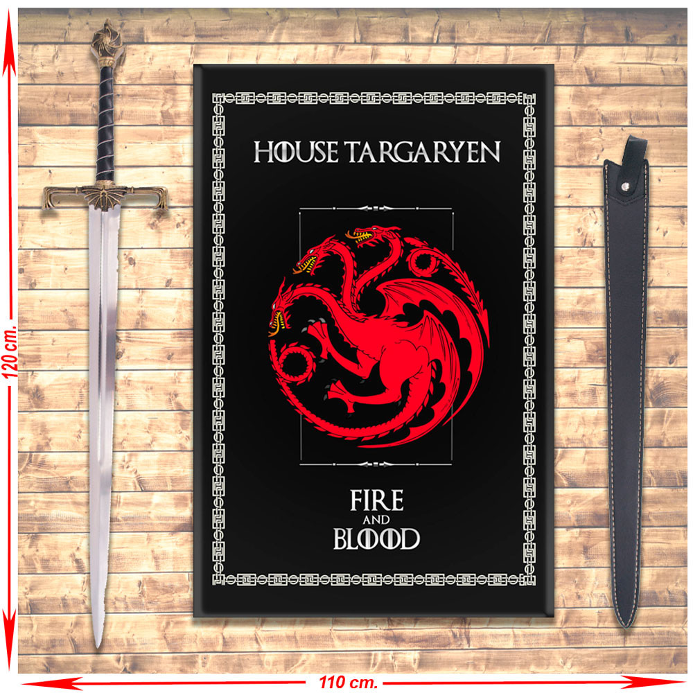 Banner do pacote + Espada de Viserys Targaryen, Game of Thrones