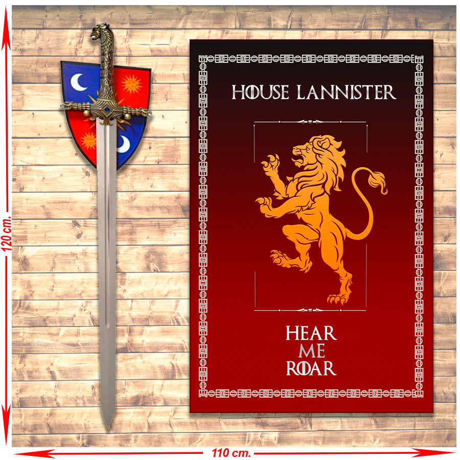 Pacote de Banner + Espada do Detentor do Juramento Jamie Lannister, Game of Thrones