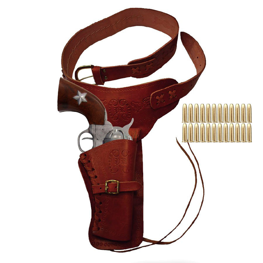 Pacote Doc Holliday: Velho Oeste: revólver, cartucheira e 24 balas