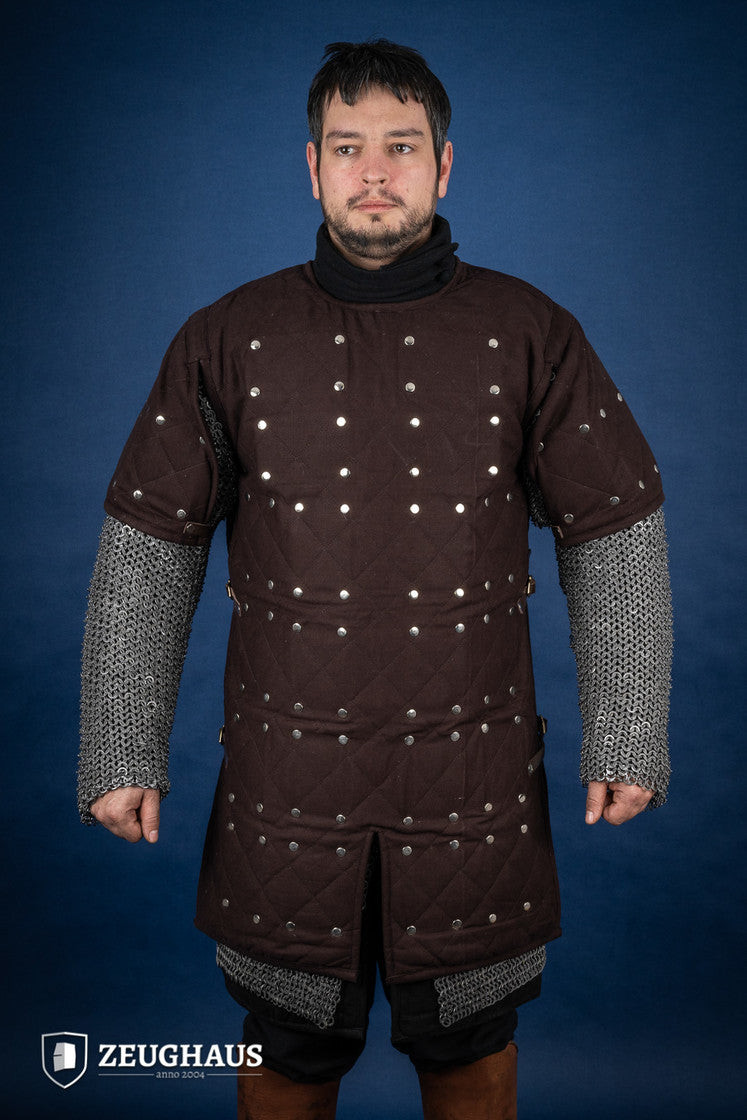 Brigantina medieval em aço macio, cor marrom